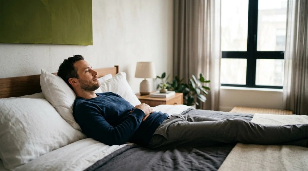 man resting in bedroom