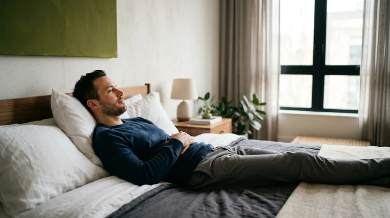 man resting in bedroom